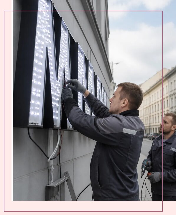 Изготовление и монтаж светодиодных LED вывесок в Прокопьевске