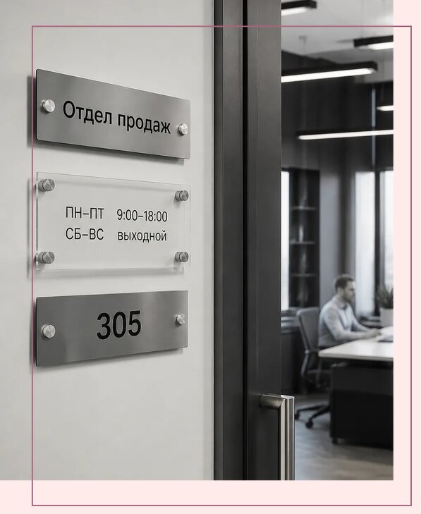 Офисные таблички на дверь в Прокопьевске по цене от 5065 р. | Аванза-Прк